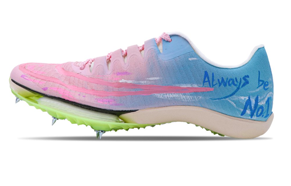 Nike Air Zoom Maxfly Shock Absorbers Slip Resistant Low Top Sprint Running Shoes Unisex Pink Blue