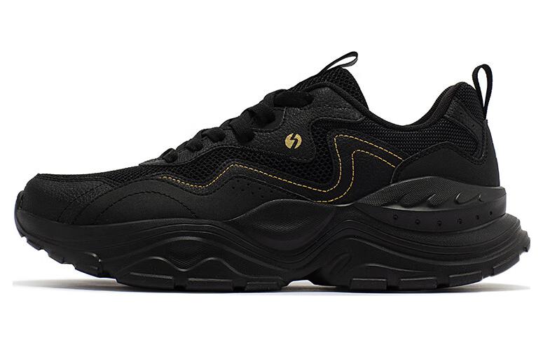 361° Wear-Resistant Slip-Resistant Low-Top Casual Shoes Men's Black Gold