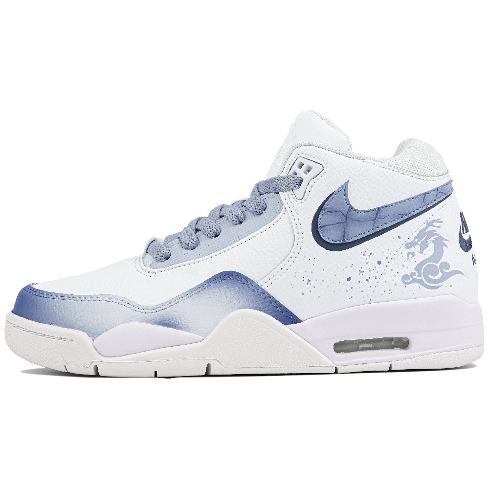 Nike Flight Legacy Mid-Top Vintage Basketball Shoes Unisex Blue White