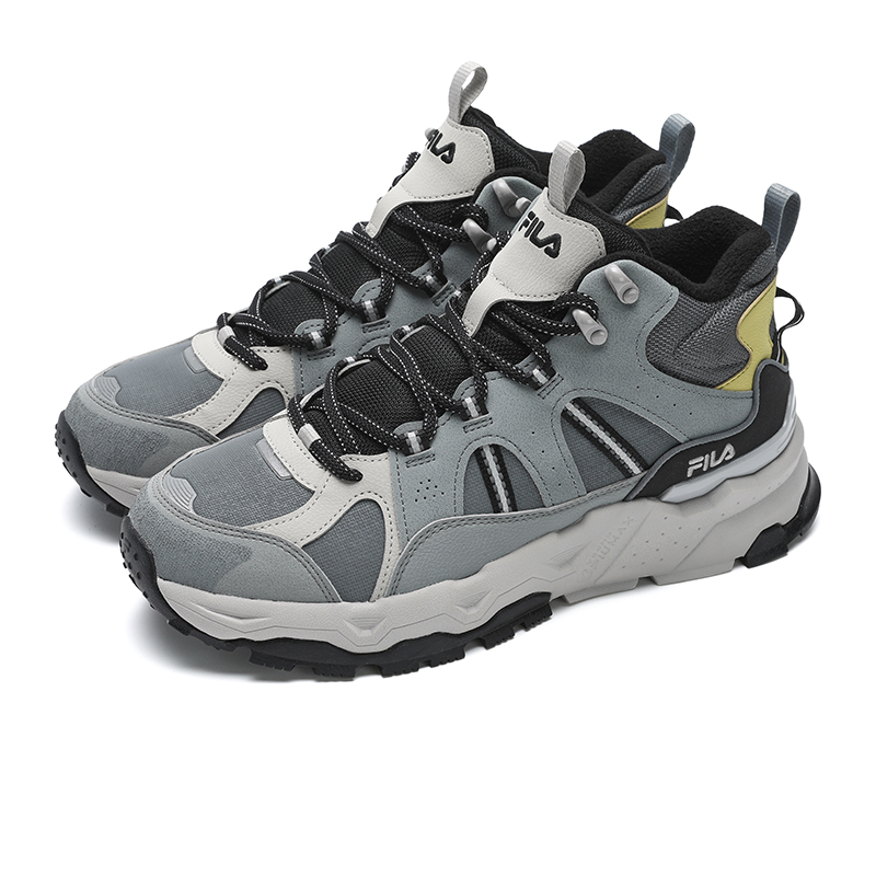 FILA Trek 1S Anti-Slip Wear-Resistant Low-Top Casual Shoes Men's Lava Gray/Medium Gray