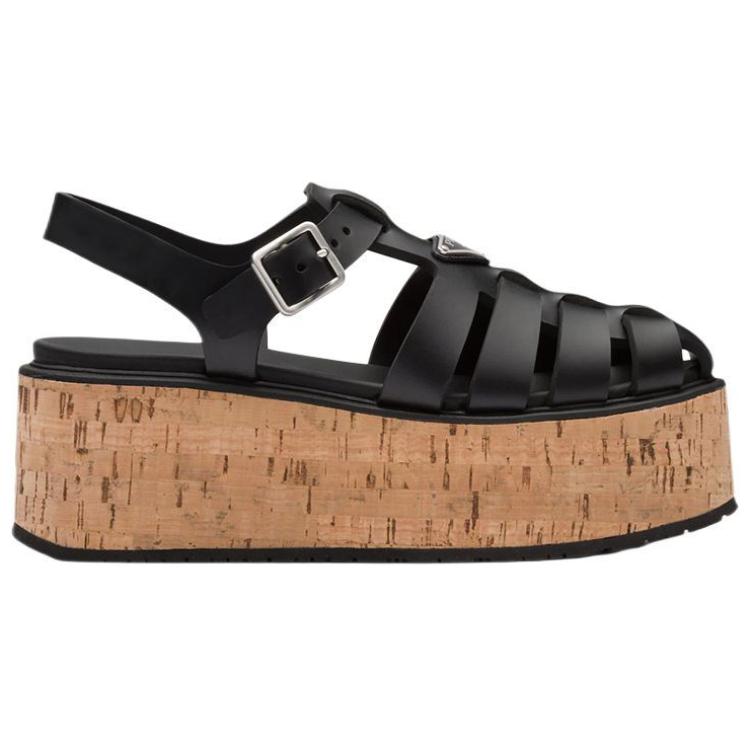 PRADA Roman Sandals Women's Black