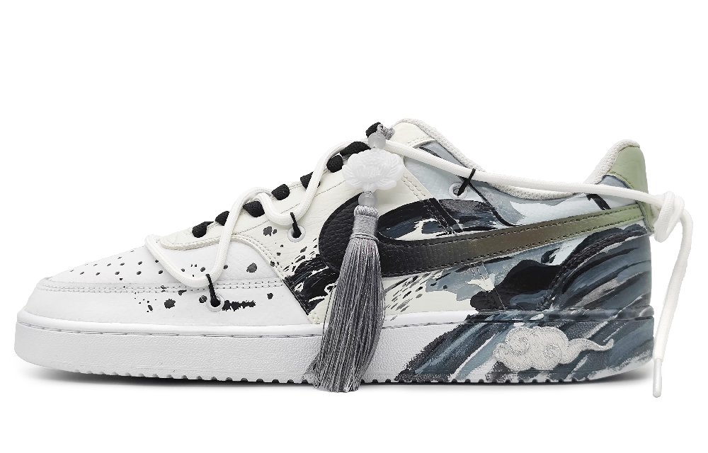 Nike Court Vision 1 Low-Top Skateboard Shoes Women's Black White