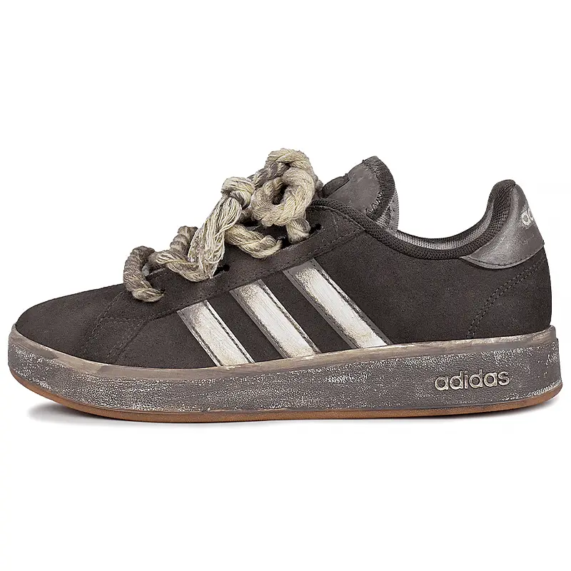 Adidas Grand Court Base 00s Abrasion Resistant Low top Skateboard Shoes Unisex Dark Brown