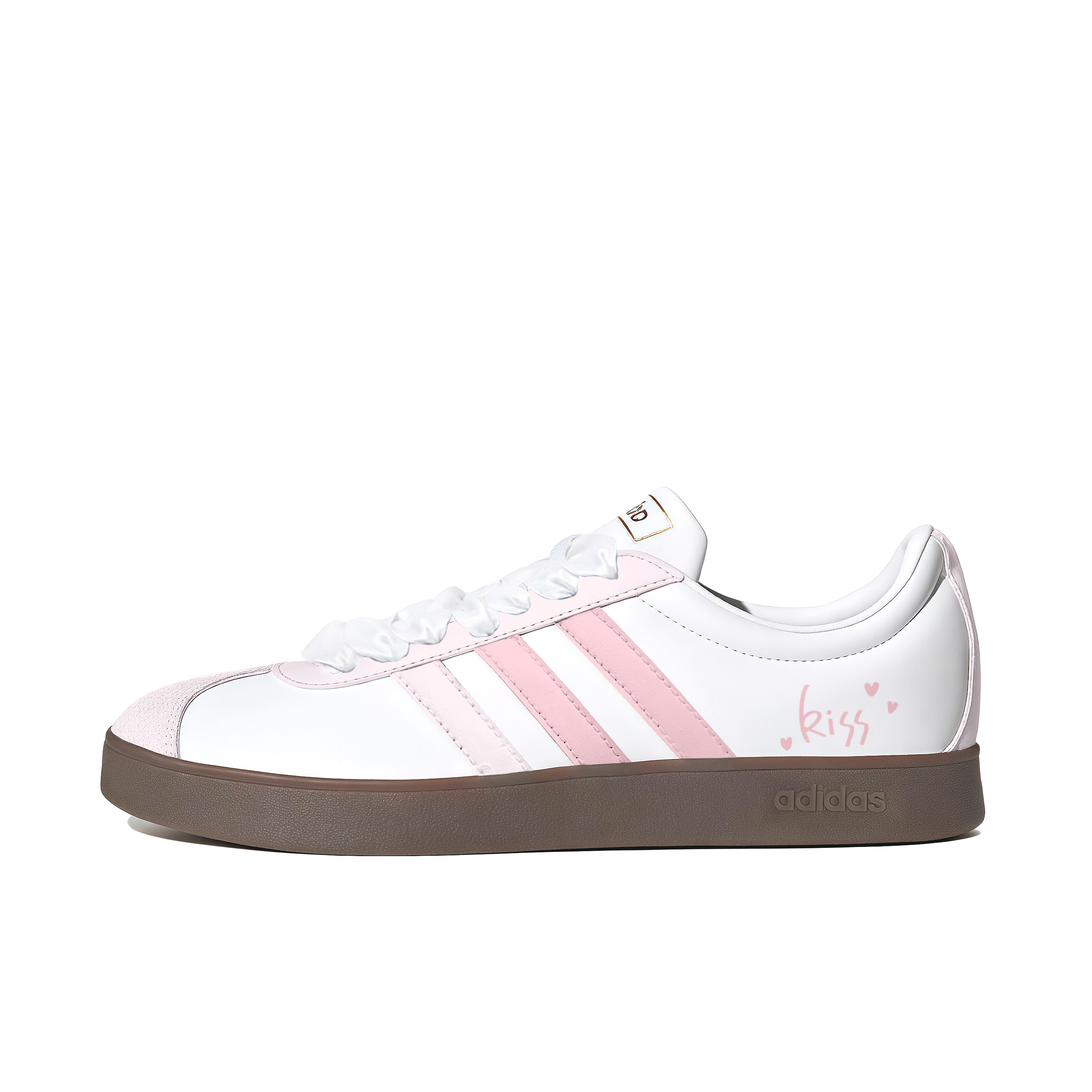 Adidas VL COURT 2.0 Slip Resistant Abrasion Resistant Low top Skateboard Shoes Women's Pink White купить в интернет-магазине Yoocart с быстрой доставкой по России.