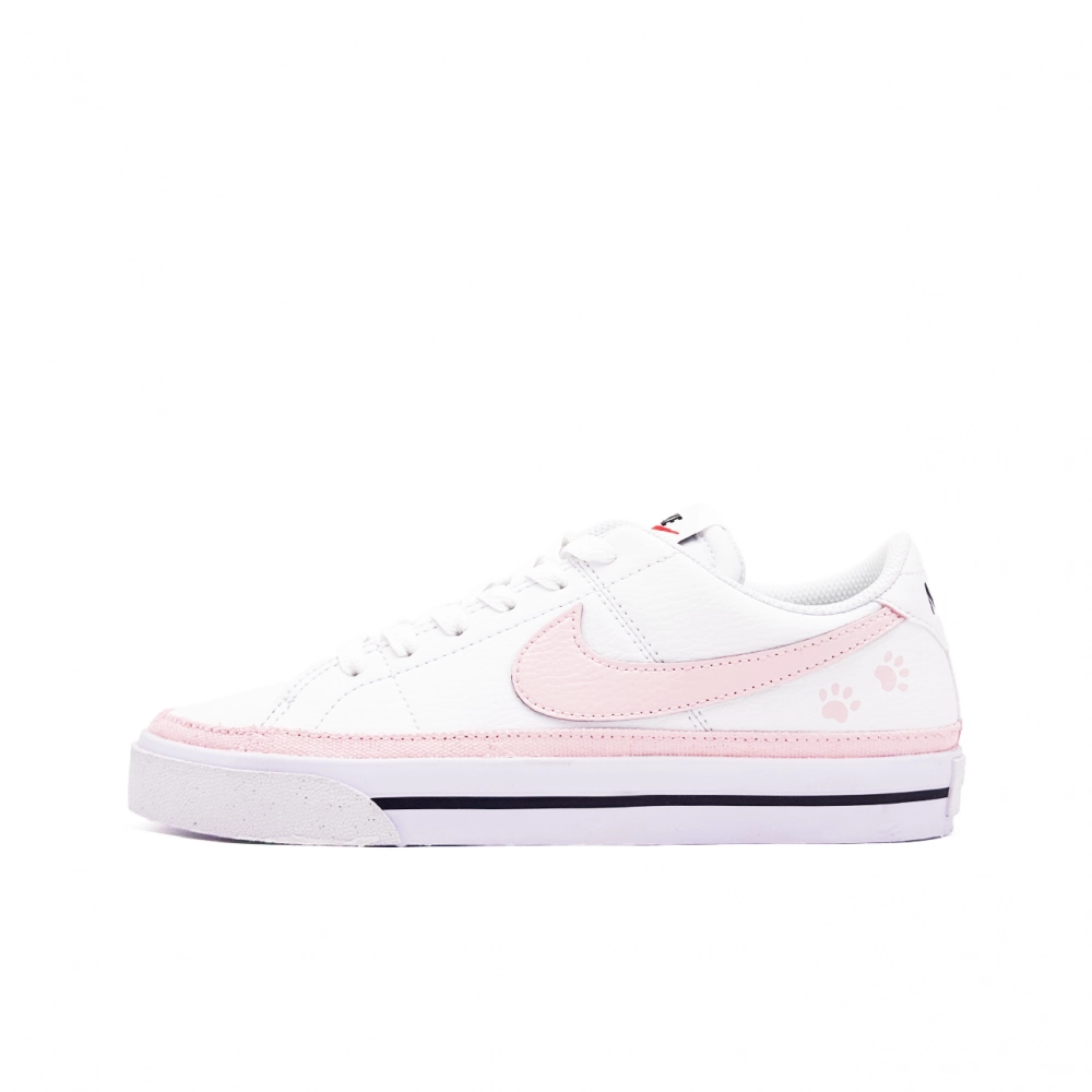 Nike Court Legacy Pink Cat Pawprints Abrasion Resistant Low top Skateboard Shoes Women's Pink