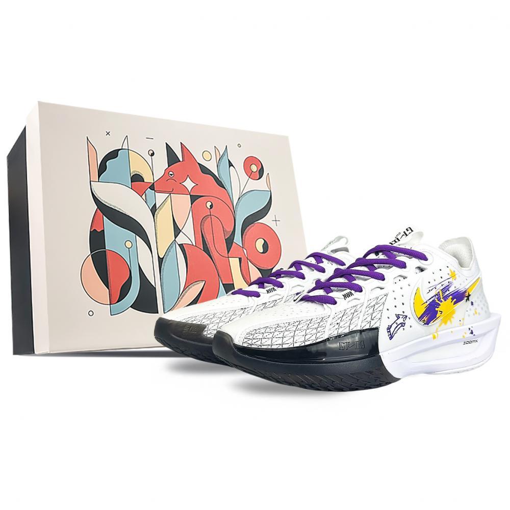 Nike Air Zoom G.T. Cut 3 Cushioning Wear-Resistant Low-Top Basketball Shoes Unisex White Purple