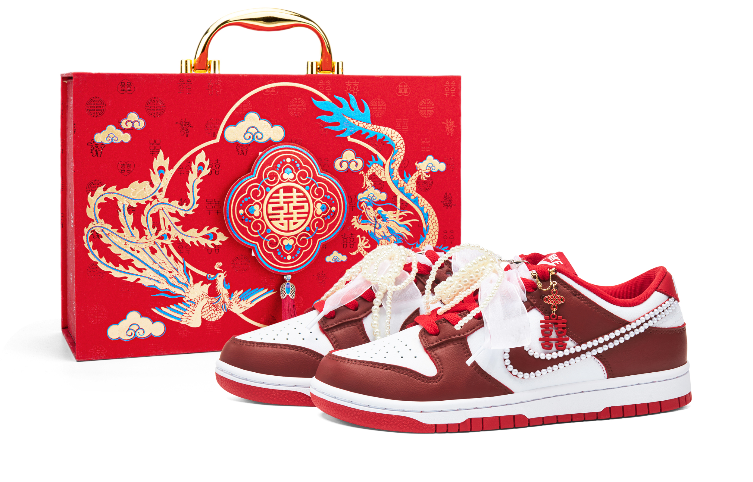 Nike Dunk Low top Skateboard Shoes Unisex Red White