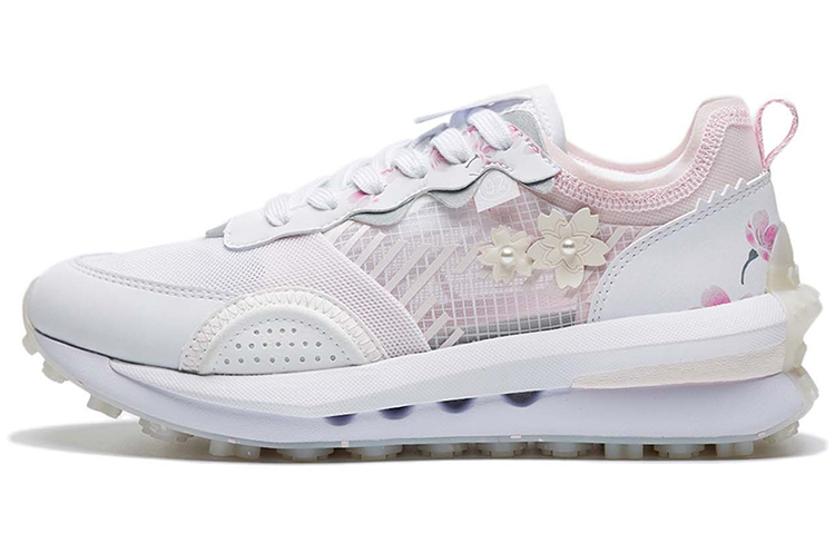 LINING Square Circle V2 Casual Shoes Women's Low top Standard White/Primrose Pink
