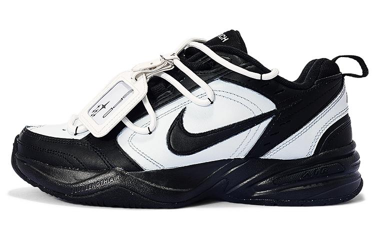 Nike Air Monarch 4 Berry Stamp Non slip Lightweight Low Top Chunky Sneakers Unisex Black White