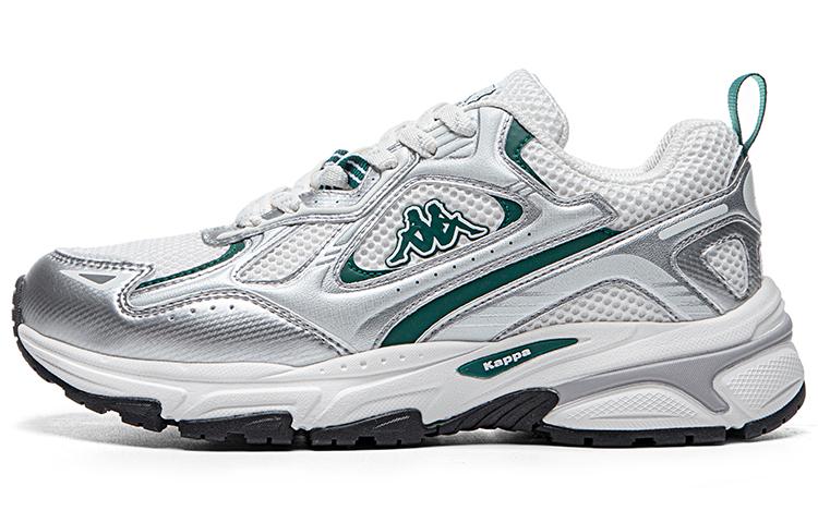 Kappa Wing Anti-Slip Wear-Resistant Breathable Lightweight Low-Top Running Shoes Unisex Gray White