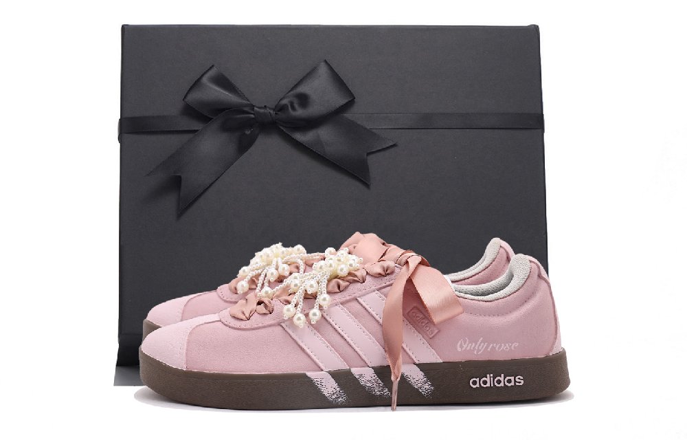 Adidas Neo VL Court 2.0 Abrasion Resistant Low Top Skateboard Shoes Unisex Pink