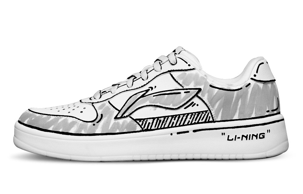 LiNing Sports Life Collection Anti-Slip And Wear-Resistant Breathable Low-Top Skateboard Shoes Men's White Gray