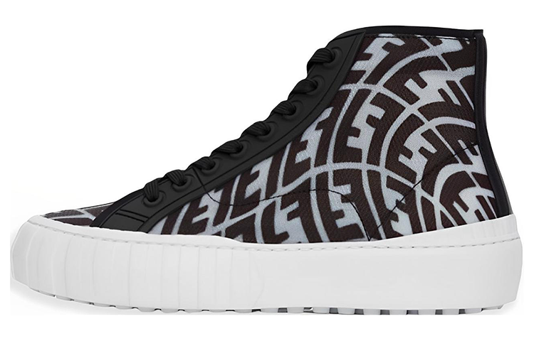 FENDI Force Skateboard Shoes Men High-Top Black Purple