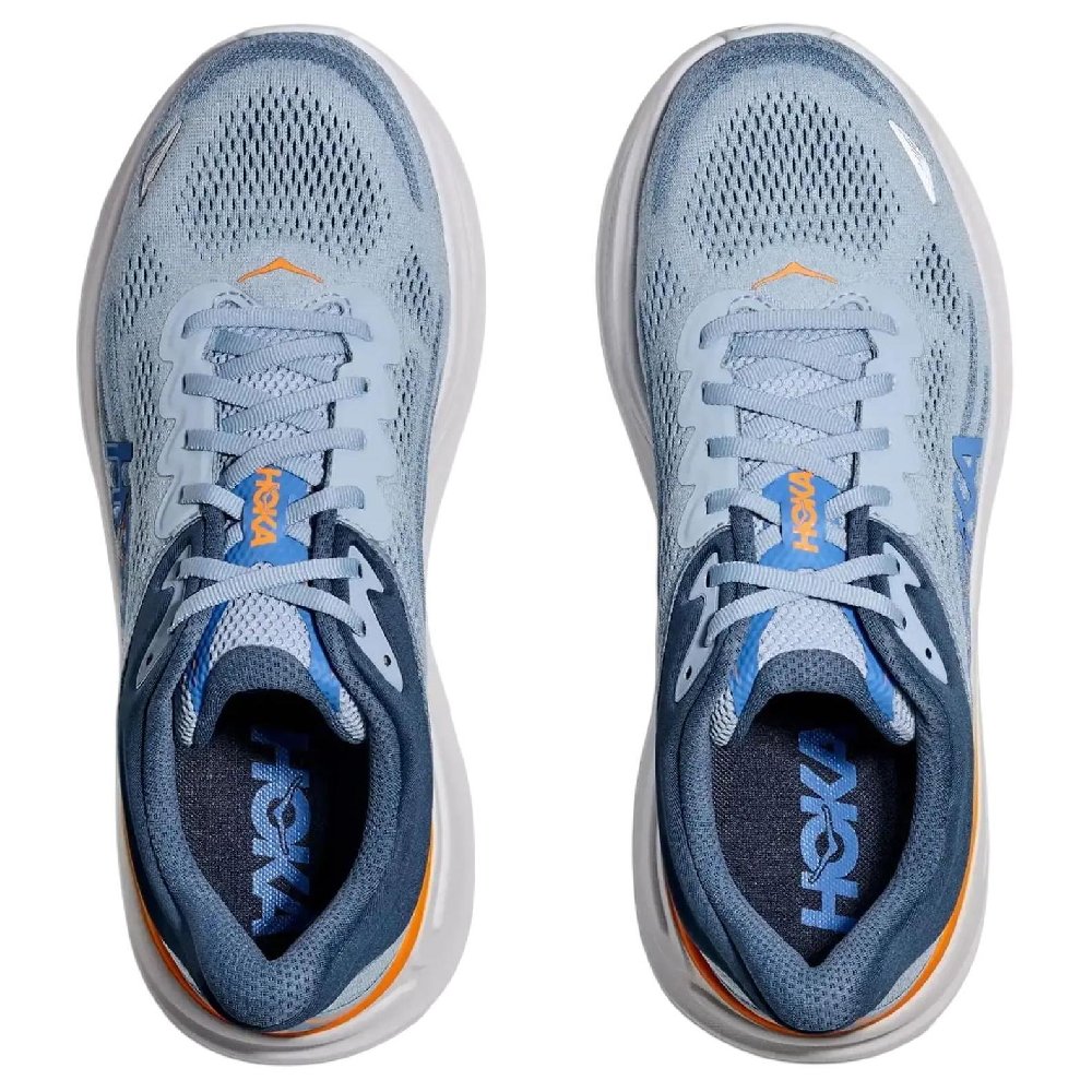 HOKA ONE ONE Bondi 9 Anti-Slip Wear-Resistant Low-Top Running Shoes Men's Blue Loose Fit