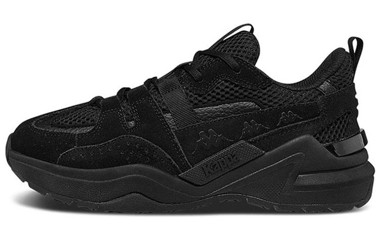 Kappa Label String Cushioning Low-Top Chunky Sneakers Unisex Black