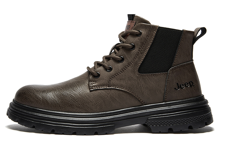 Jeep Abrasion-Resistant Cushioning Short Outdoor Boots Men's Khaki