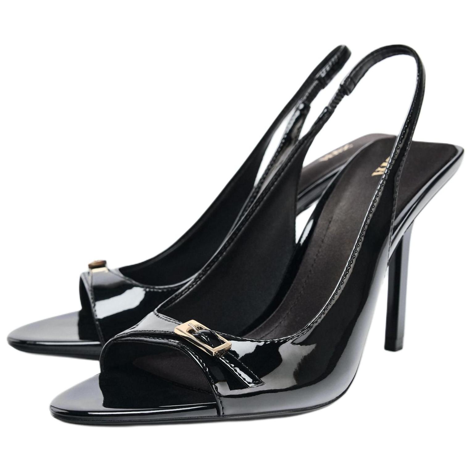 ZARA One Strap Sandals 10.5cm Women's Black купить в интернет-магазине Yoocart с быстрой доставкой по России.