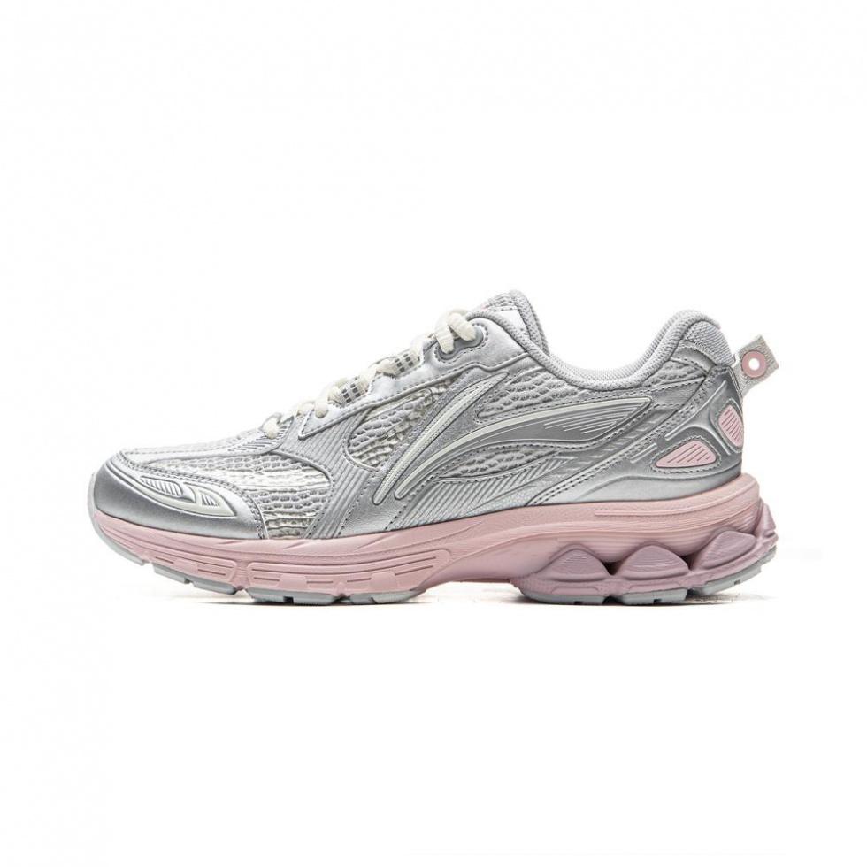 LiNing Shake 2.0 Slip Resistant And Abrasion Resistant Support Low Top Running Shoes Women's Silver Pink