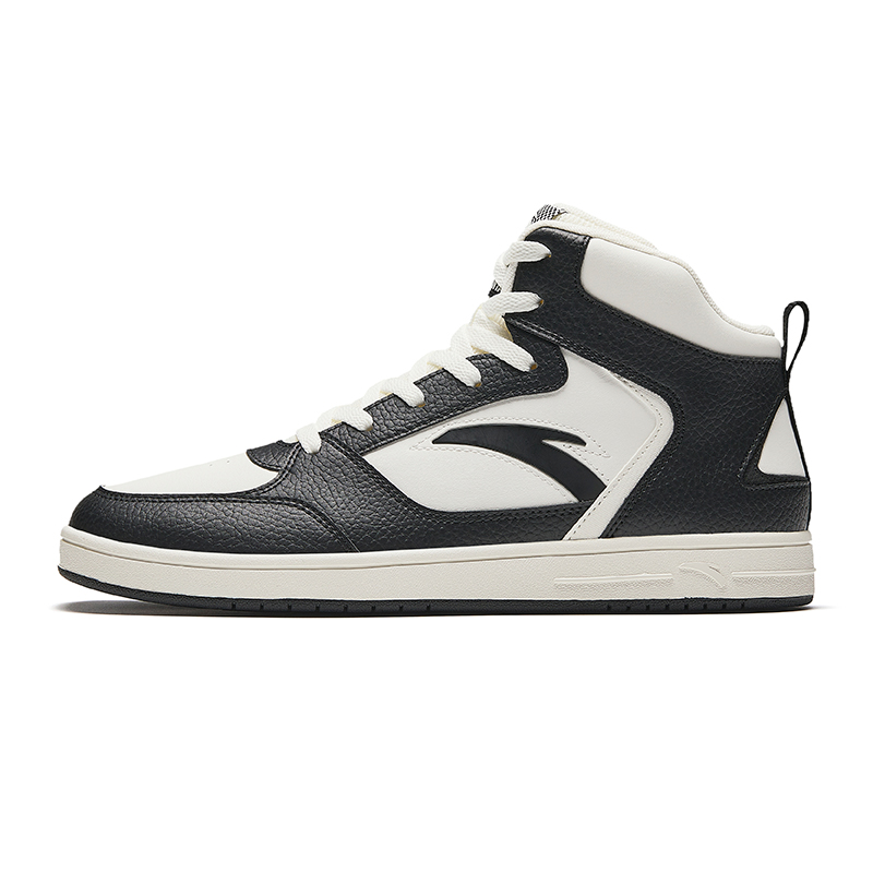 Anta Little Zero Sensation Panda Height Increasing Lightweight Mid-Top Skateboard Shoes Men's White Black