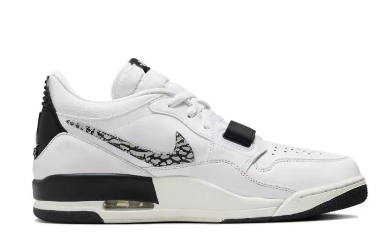 Jordan Legacy 312 Cushioning Anti-Slip Wear-Resistant Breathability Mid-Top Vintage Basketball Shoes Men's White Black