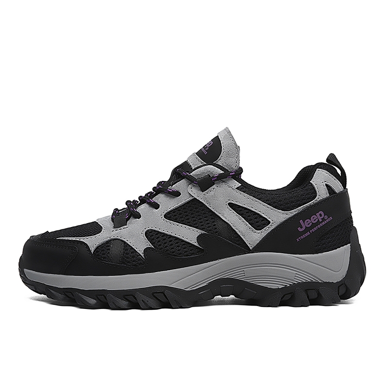 Jeep Durable Breathable Low-Top Hiking Shoes Women's Black Purple
