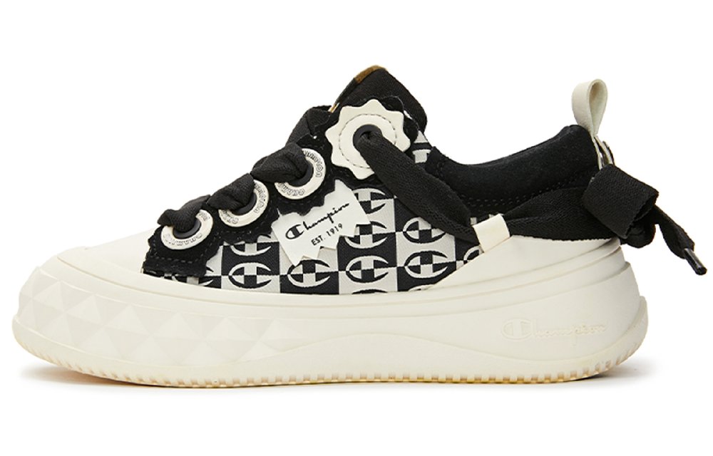 Champion Pineapple Shoes Low-Top Skateboard Shoes Women's Black White