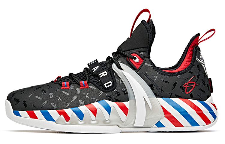 Anta GH2 Low-Top Performance Basketball Shoes Men's Black White Red