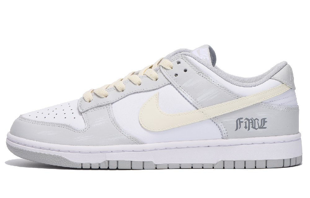 Nike Dunk Coverage Anti-Slip And Wear-Resistant Low-Top Skateboard Shoes Unisex Light Gray