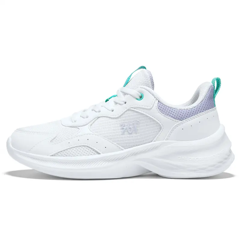 361° Cushioning, Breathable, Lightweight Low Top Sprint Running Shoes Women's Feather White Chalk Purple