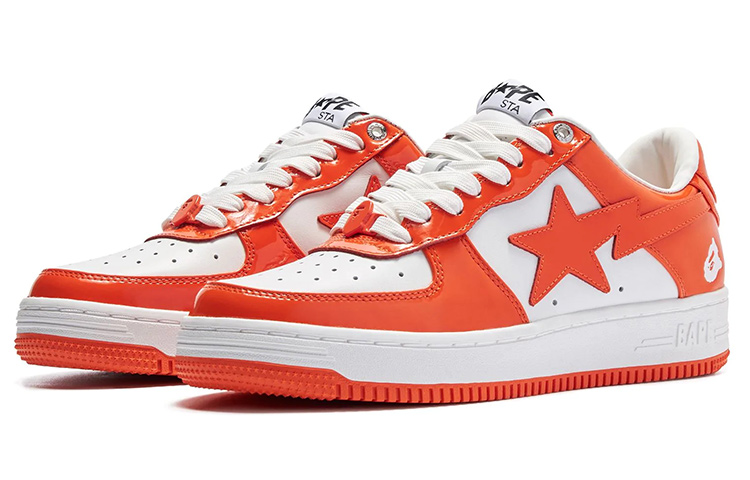 A BATHING APE Bape Sta Patent Leather Orange White купить в интернет-магазине Yoocart с быстрой доставкой по России.