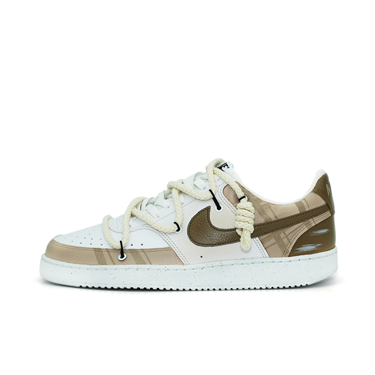 Nike Court Vision 1 Low Low-Top Skateboard Shoes Men's Yellow Brown