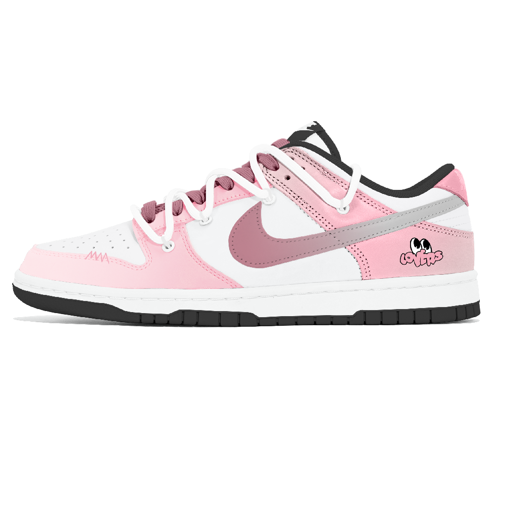 Nike Dunk Abrasion Resistant Low Top Skateboard Shoes Unisex Pink