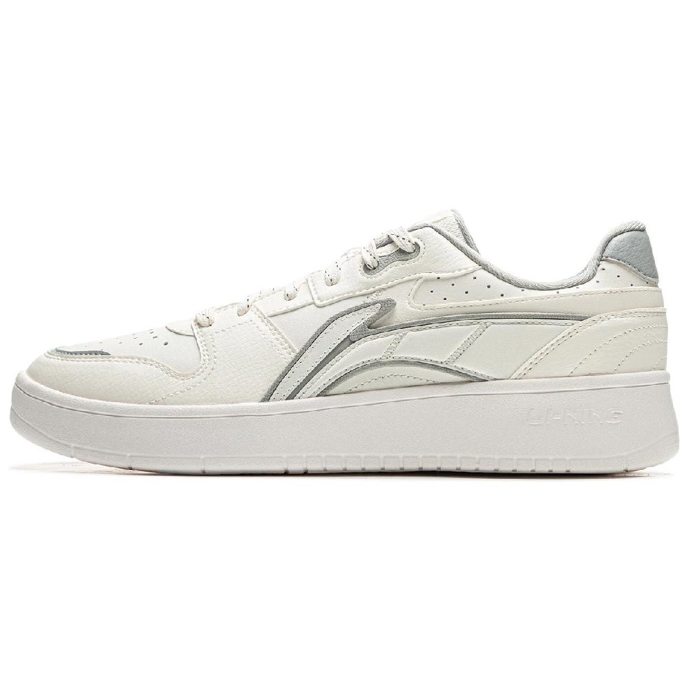 LiNing Acer Truncatum Cushioning, Slip Resistant, And Abrasion Resistant Low Top Skateboard Shoes Men's White Gray