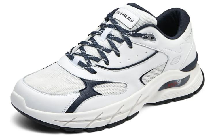 Skechers Durable Breathable Lightweight Low-Top Casual Shoes Men's White Blue