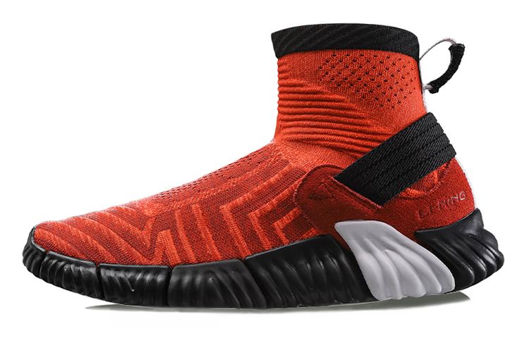 LINING Running Shoes Unisex High-Top Red Black