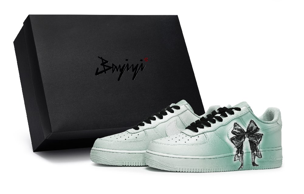 Nike Air Force 1 LE 811 Manufacturing JK Girlish Green, Special Shoe Box Low Top Skateboard Shoes Women's Green Black