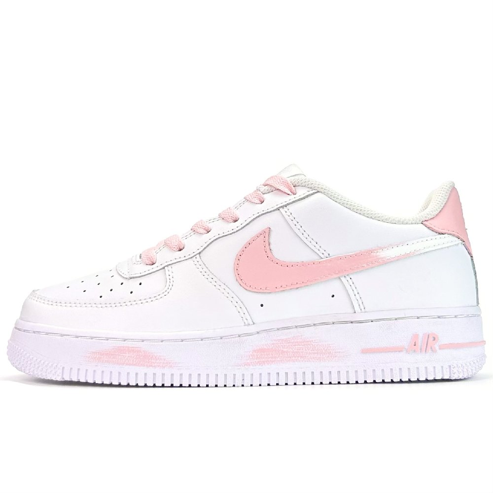 Nike Air Force 1 Pink Mist Trail Abrasion Resistant Low Top Skateboard Shoes Unisex Pink White