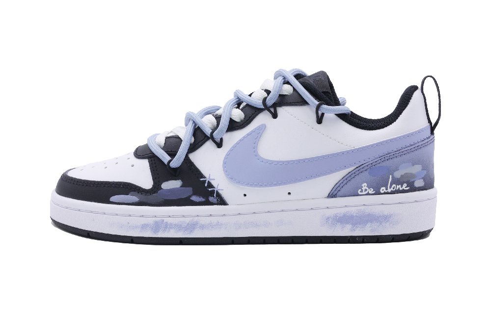 Nike Court Borough Dream Space Anti Slip Wear Resistant Low Top Skateboard Shoes Women's White Black Blue