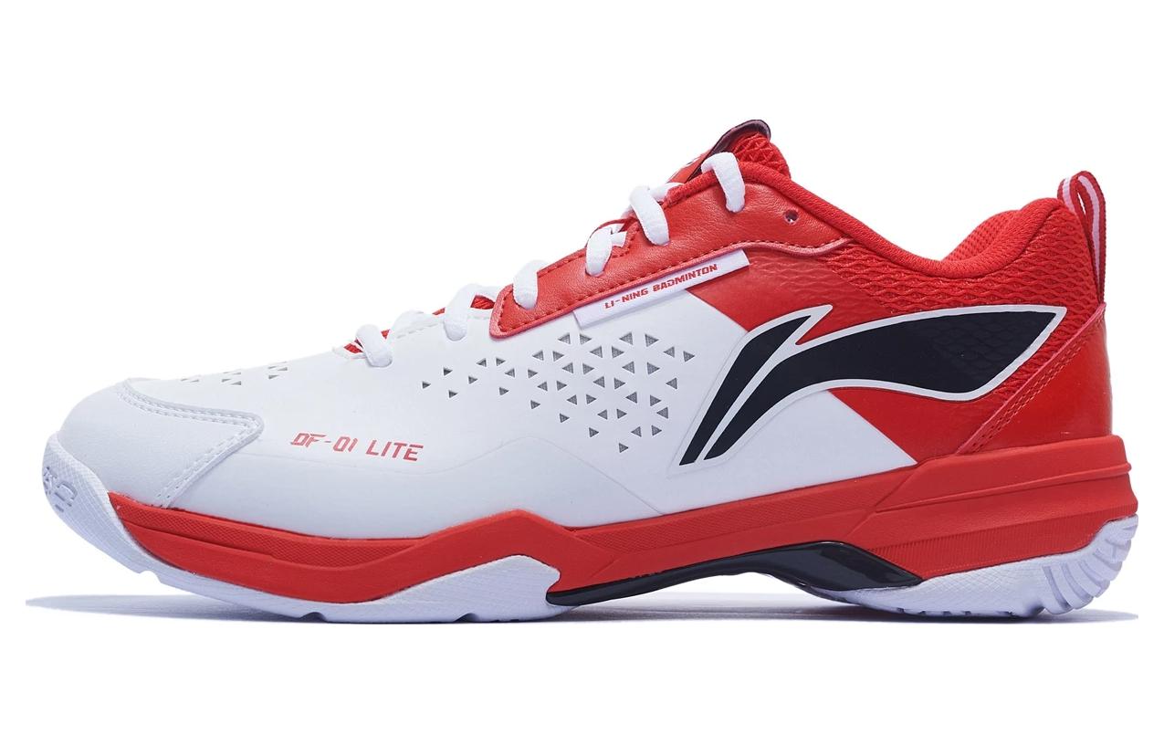 LiNing Blade LITE Blade Lite Cushioning Anti Slip And Wear Resistant Rebound Low Top Badminton Shoes Unisex White Red