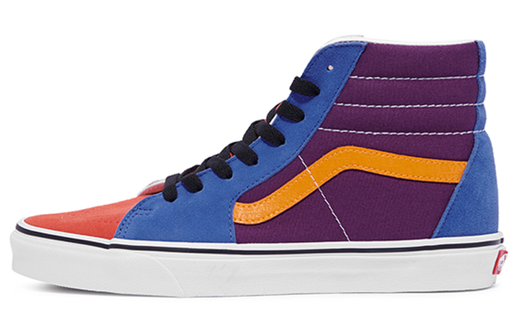 Vans SK8 HI Retro High Top Casual Skate Shoes Unisex Yellow Purple Splicing 'Yellow Purple Blue'