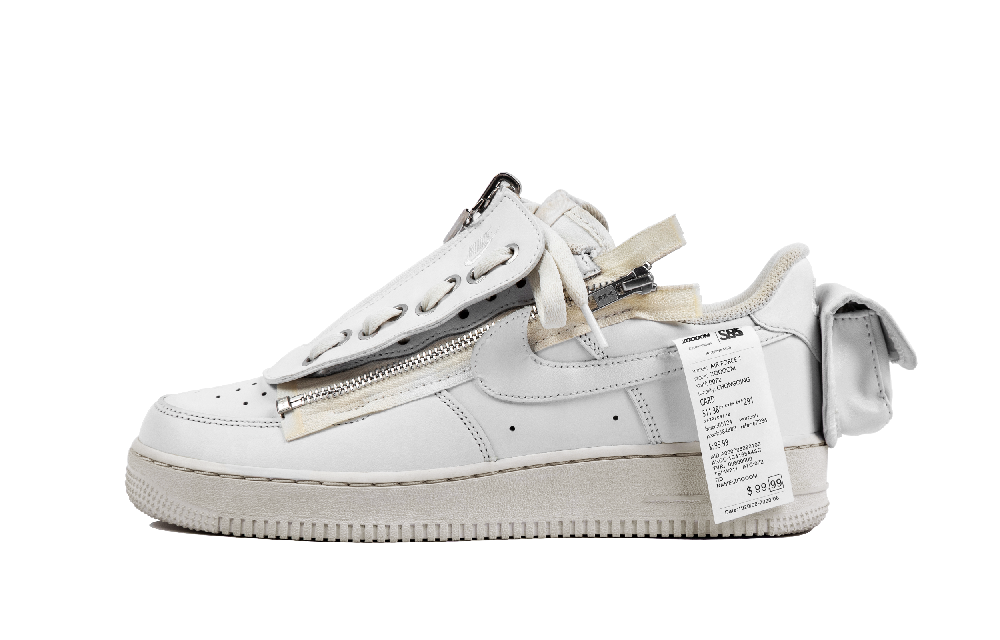 Nike Air Force 1 Four-Dimensional Deconstruction Slip-Resistant Cushioning Coverage Low-Top Skateboard Shoes Men's Ecru