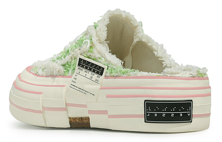 VESSEL G.O.P. Slip On 'Grass Tweed' Low-Top Canvas Shoes Unisex Verdant Green