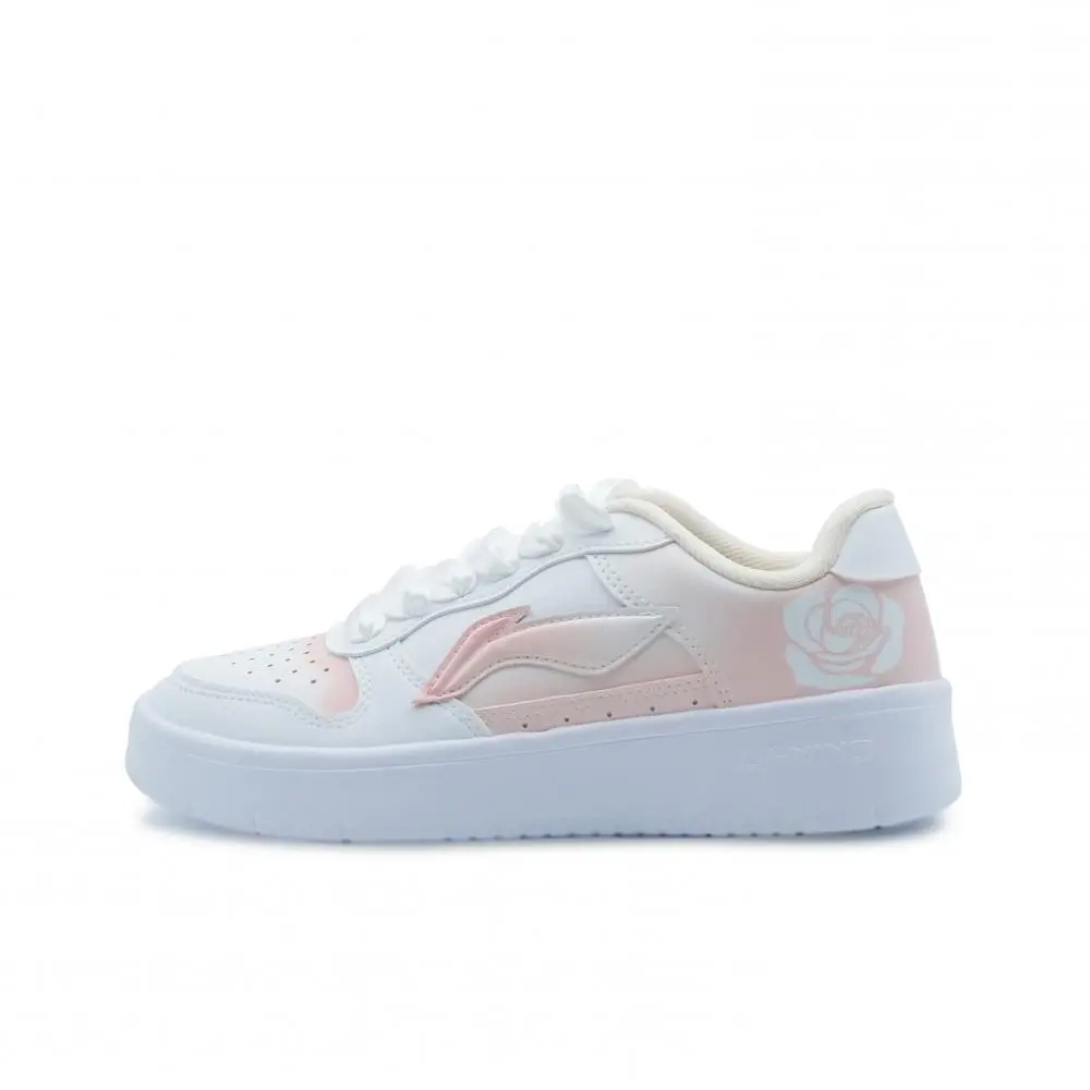 LiNing Pontoon Boats Anti Slip And Wear Resistant Quick Dry Low Top Skateboard Shoes Women's Pink