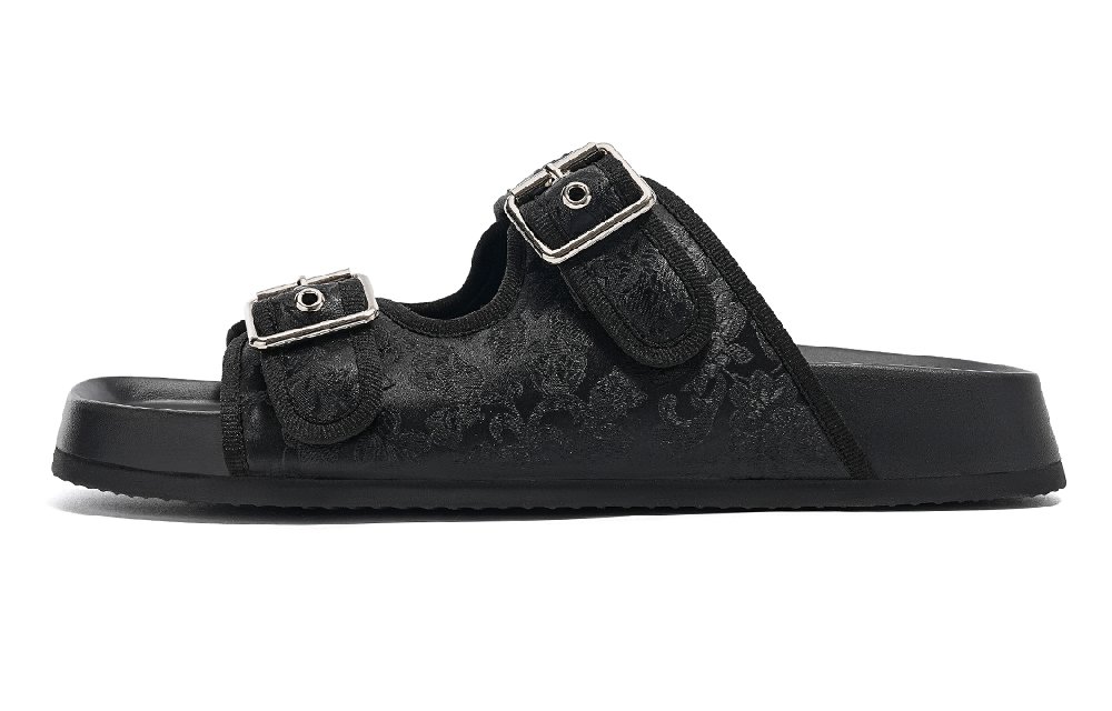 EBLAN Rubber Sole Slip-Resistant Slide Slippers Women's Black