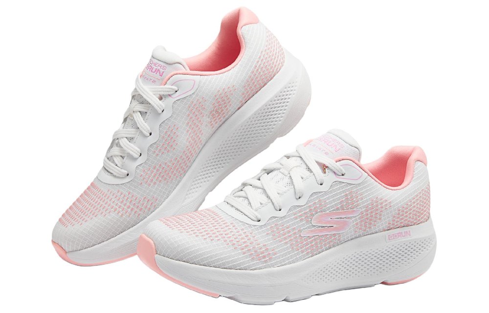 Skechers Cushioning Abrasion Resistant Lightweight Low Top Running Shoes Women's White Pink