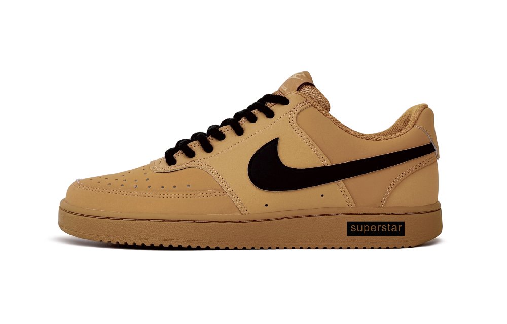 Nike Court Vision 1 Anti-Slip And Wear-Resistant Lightweight Low-Top Skateboard Shoes Unisex Black Brown