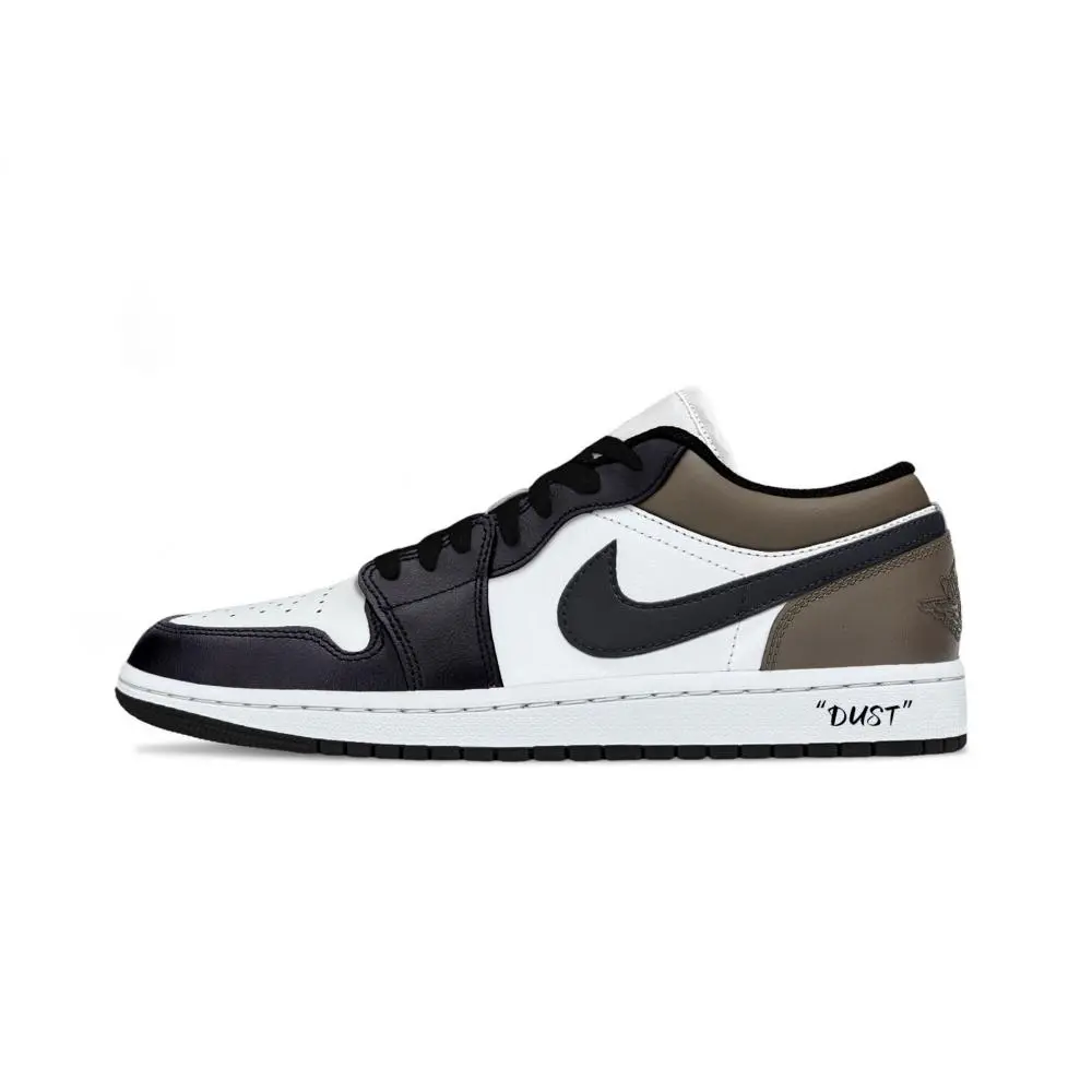 Jordan Air Jordan 1 Ink Mocha Cushioning Low top Vintage Basketball Shoes Unisex Black Brown