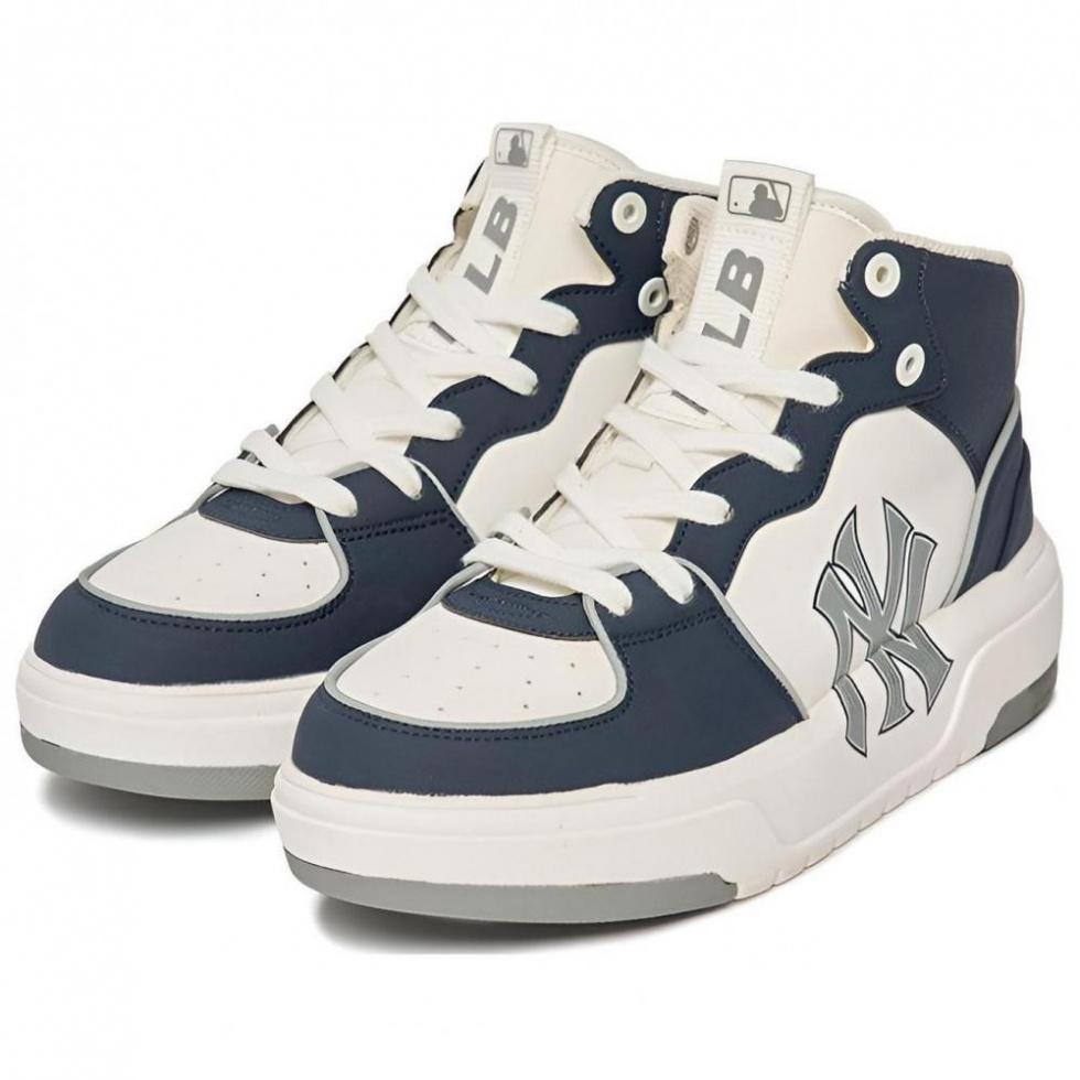 MLB Chunky Liner Slip-Resistant Cushioning Wear-Resistant Lightweight High-Top Skateboard Shoes Unisex Marine Blue