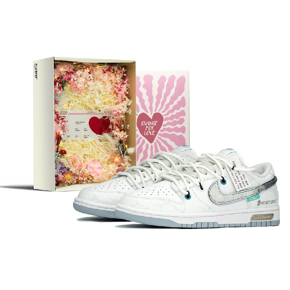 Nike Dunk Anti-Slip And Wear-Resistant Lightweight Height Increasing Low-Top Skateboard Shoes Men's Gray Blue