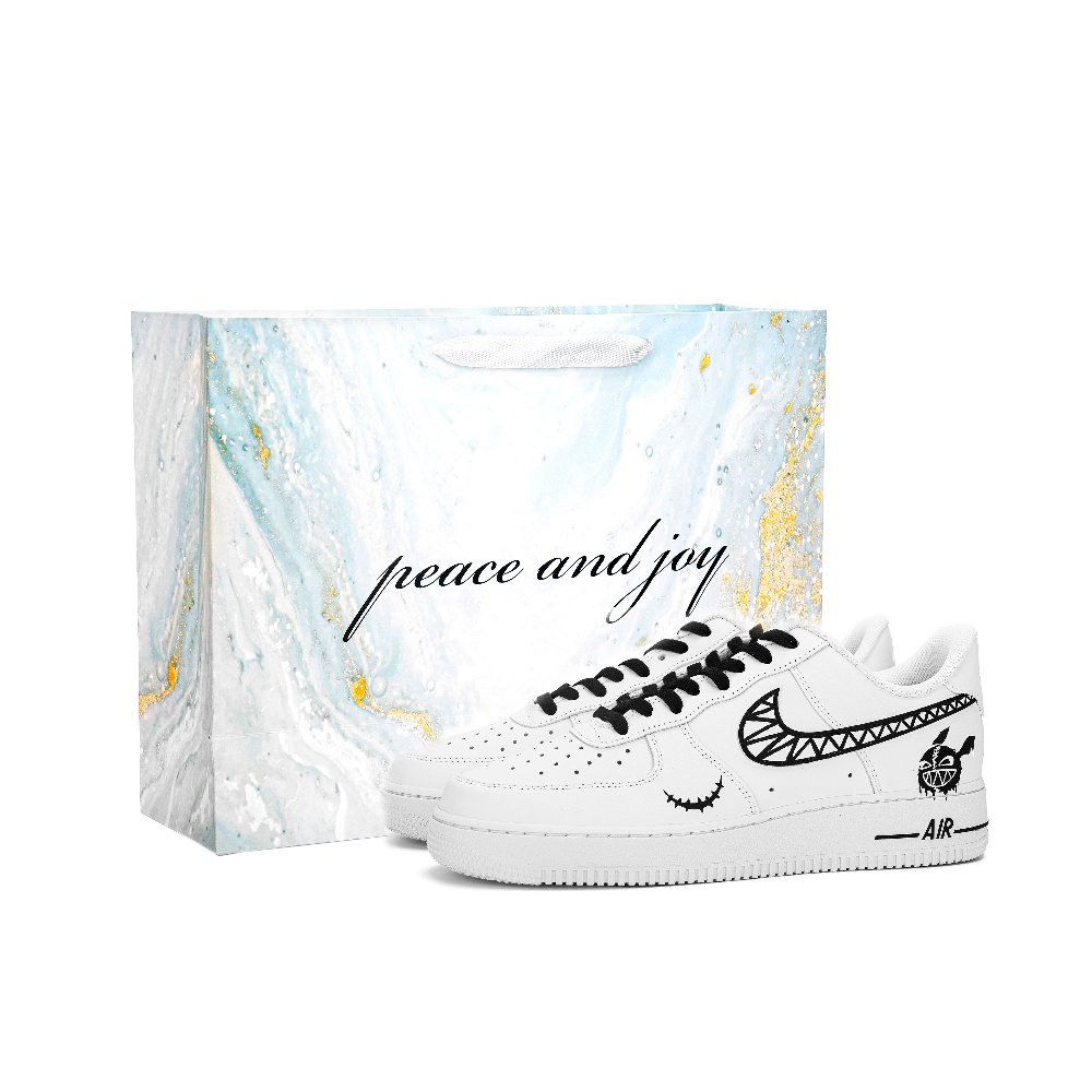 Nike Air Force 1 Subtle Texture Quirky Machine Abrasion Resistant Low Top Skateboard Shoes Unisex